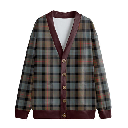 Gunn Weathered Tartan Plaid Knitted Fleece Cardigan