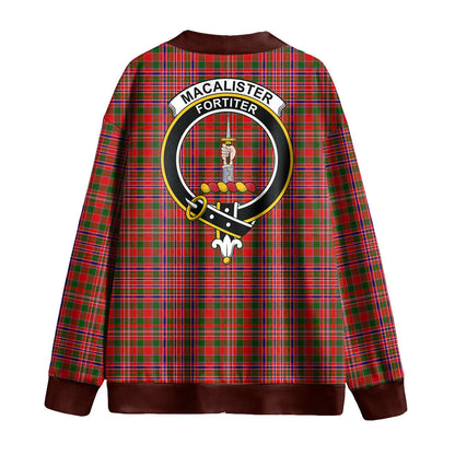 MacAlister Modern Tartan Crest Knitted Fleece Cardigan