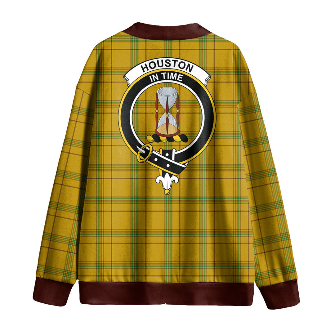 Houston Tartan Crest Knitted Fleece Cardigan