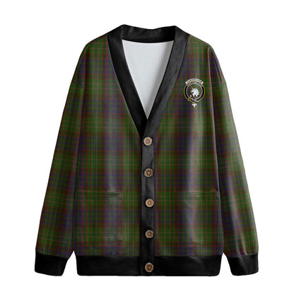 Cunningham Hunting Modern Tartan Crest Knitted Fleece Cardigan