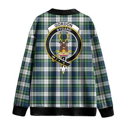 Gordon Dress Ancient Tartan Crest Knitted Fleece Cardigan