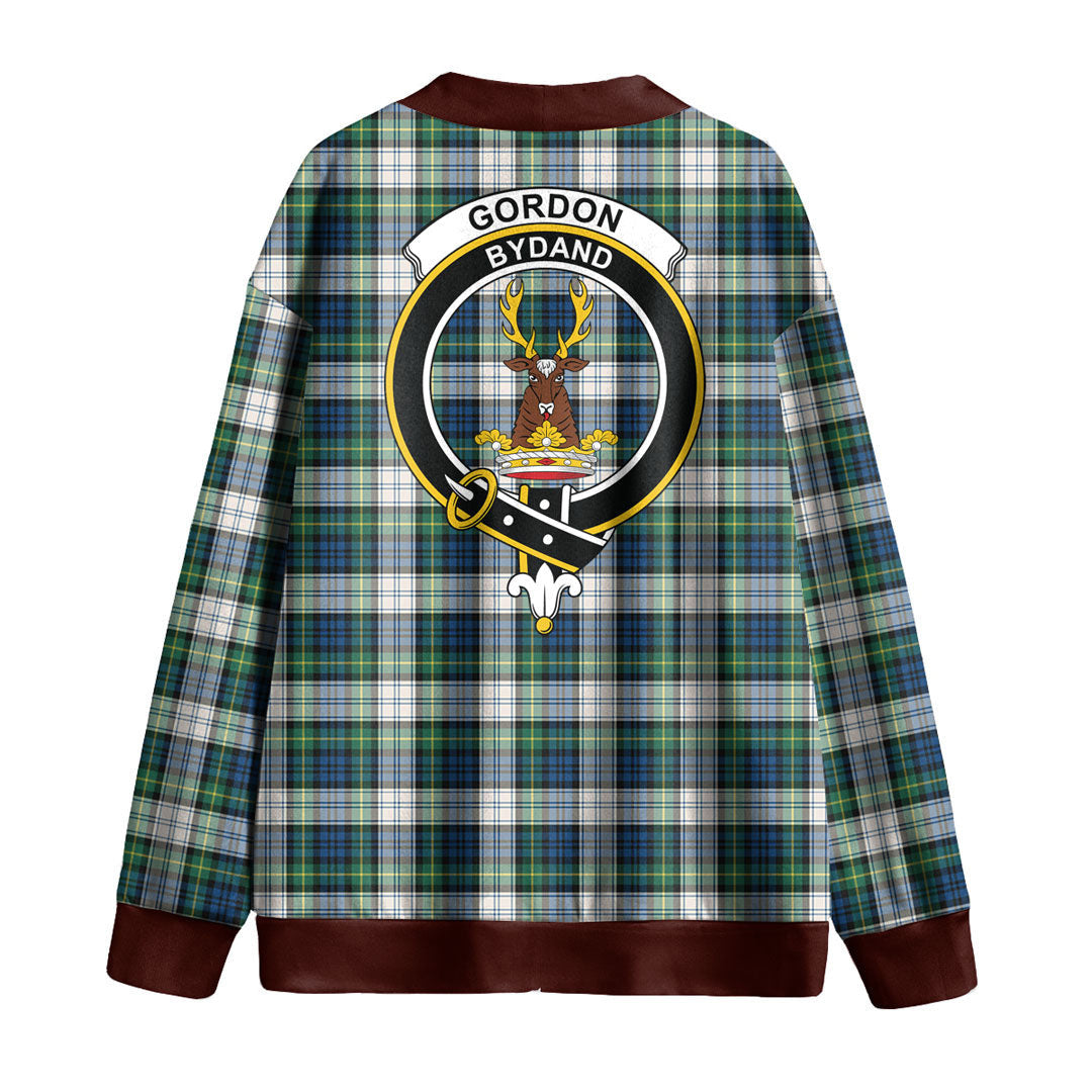 Gordon Dress Ancient Tartan Crest Knitted Fleece Cardigan