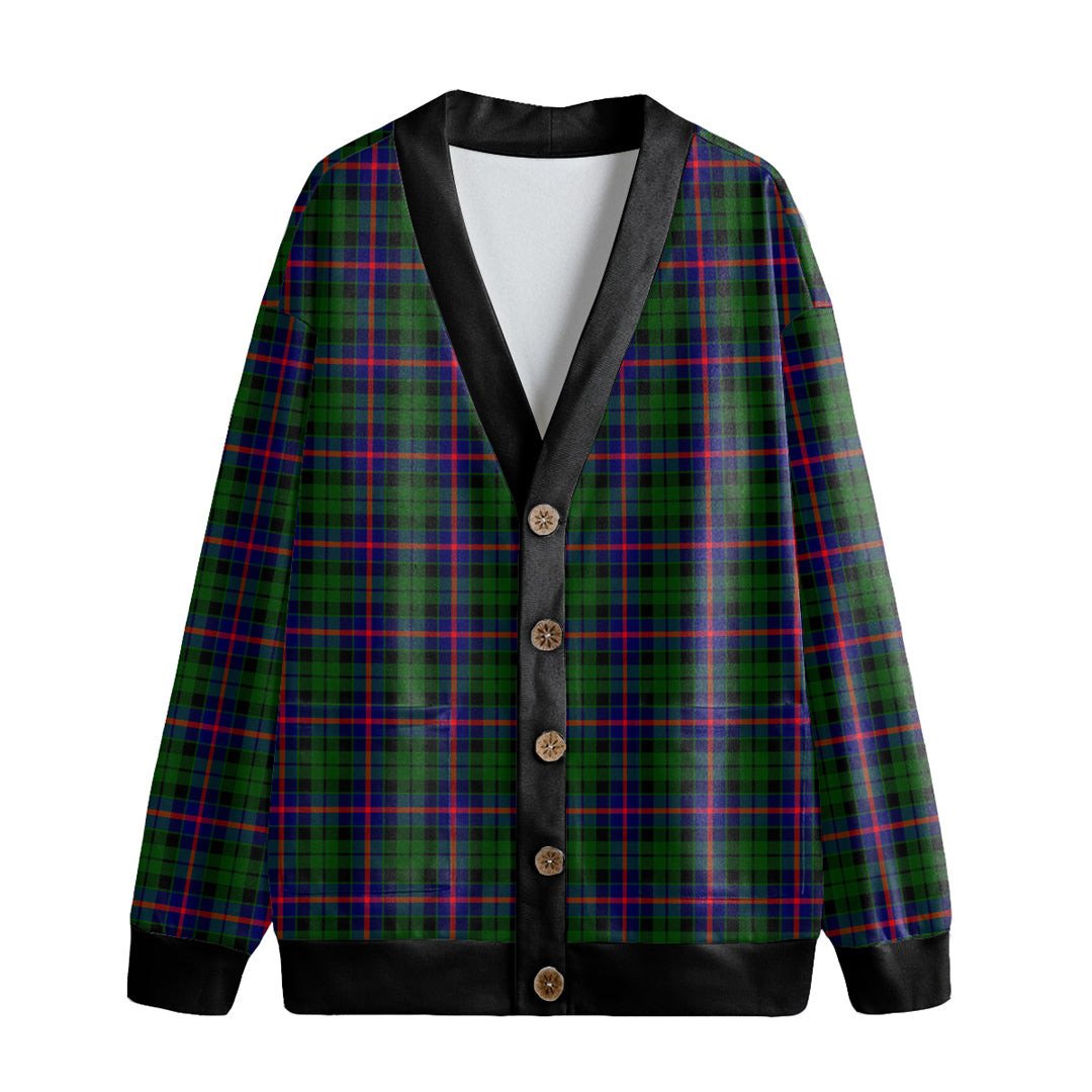 Morrison Modern Tartan Plaid Knitted Fleece Cardigan