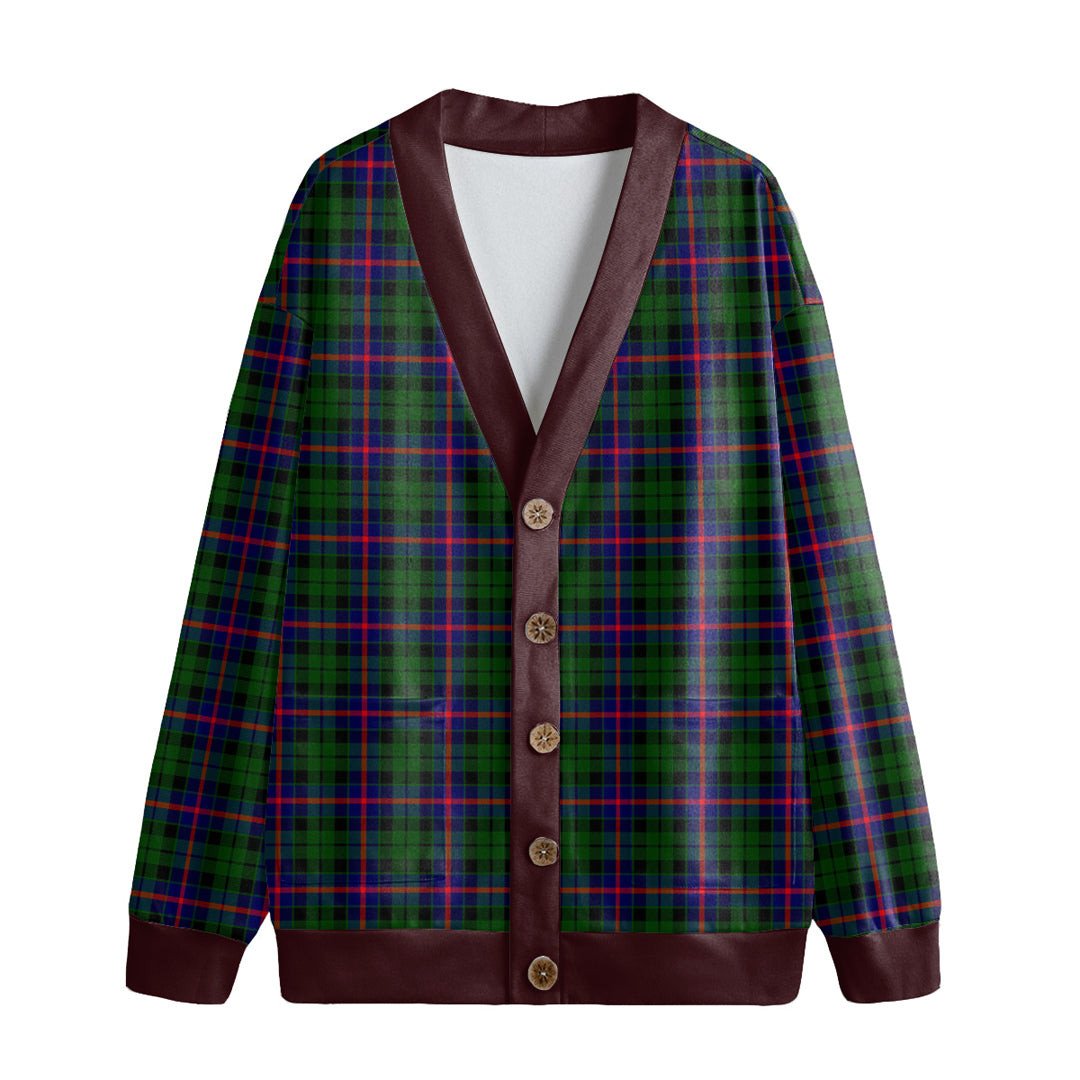 Morrison Modern Tartan Plaid Knitted Fleece Cardigan