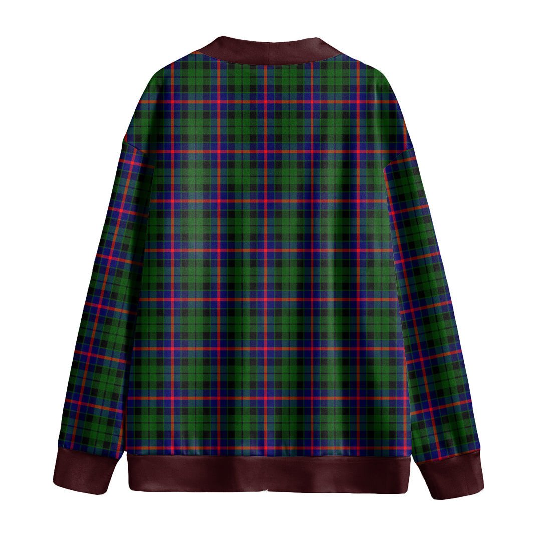 Morrison Modern Tartan Plaid Knitted Fleece Cardigan