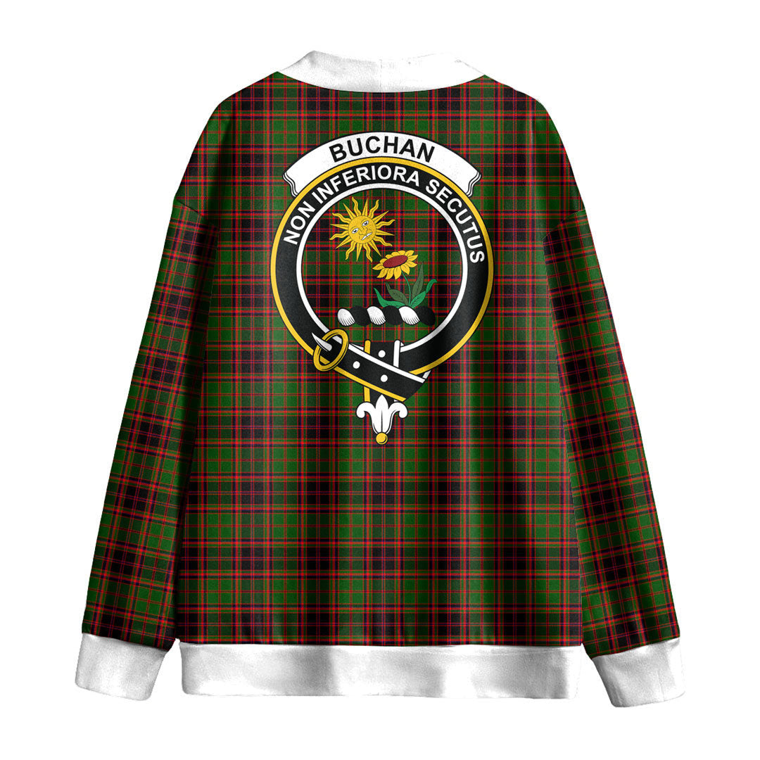 Buchan Modern Tartan Crest Knitted Fleece Cardigan