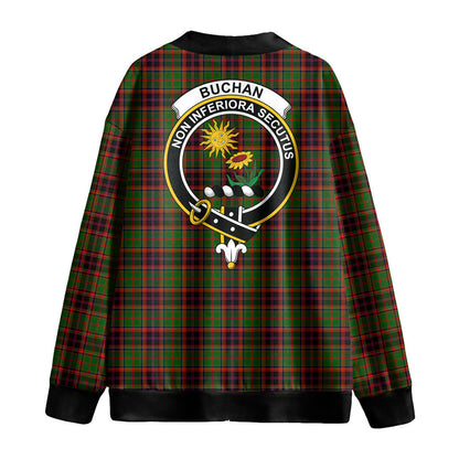 Buchan Modern Tartan Crest Knitted Fleece Cardigan