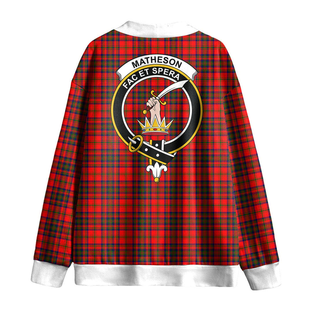 Matheson Modern Tartan Crest Knitted Fleece Cardigan