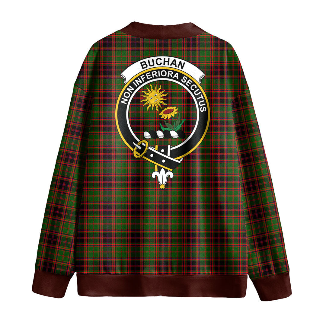 Buchan Modern Tartan Crest Knitted Fleece Cardigan