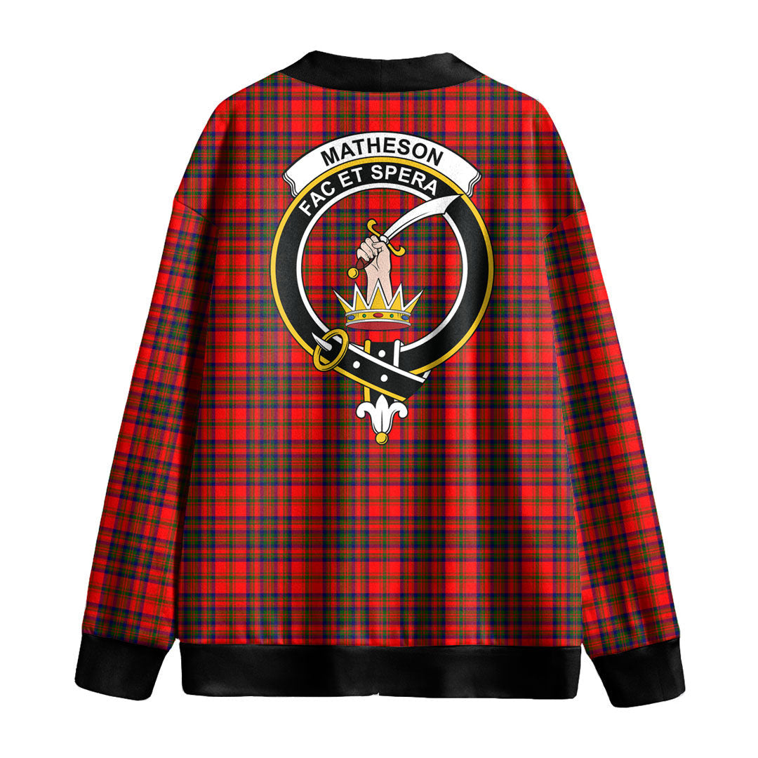 Matheson Modern Tartan Crest Knitted Fleece Cardigan