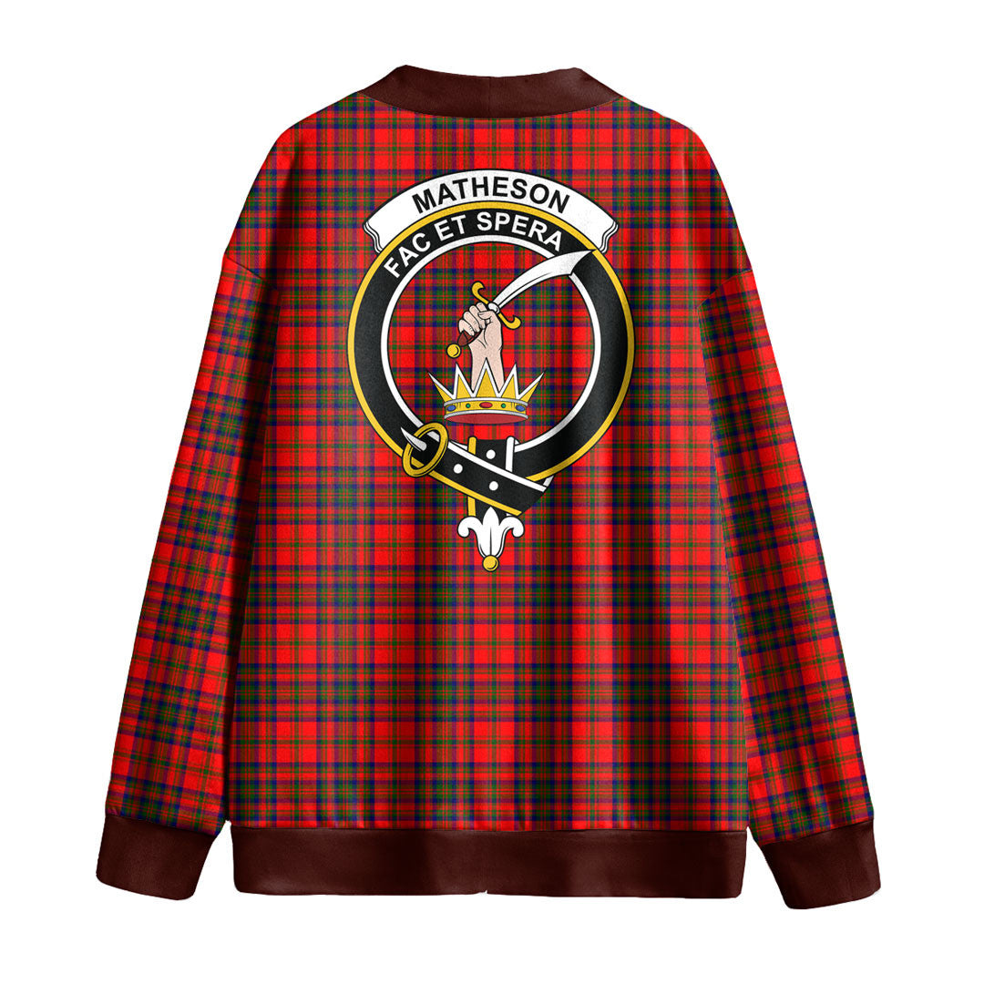 Matheson Modern Tartan Crest Knitted Fleece Cardigan