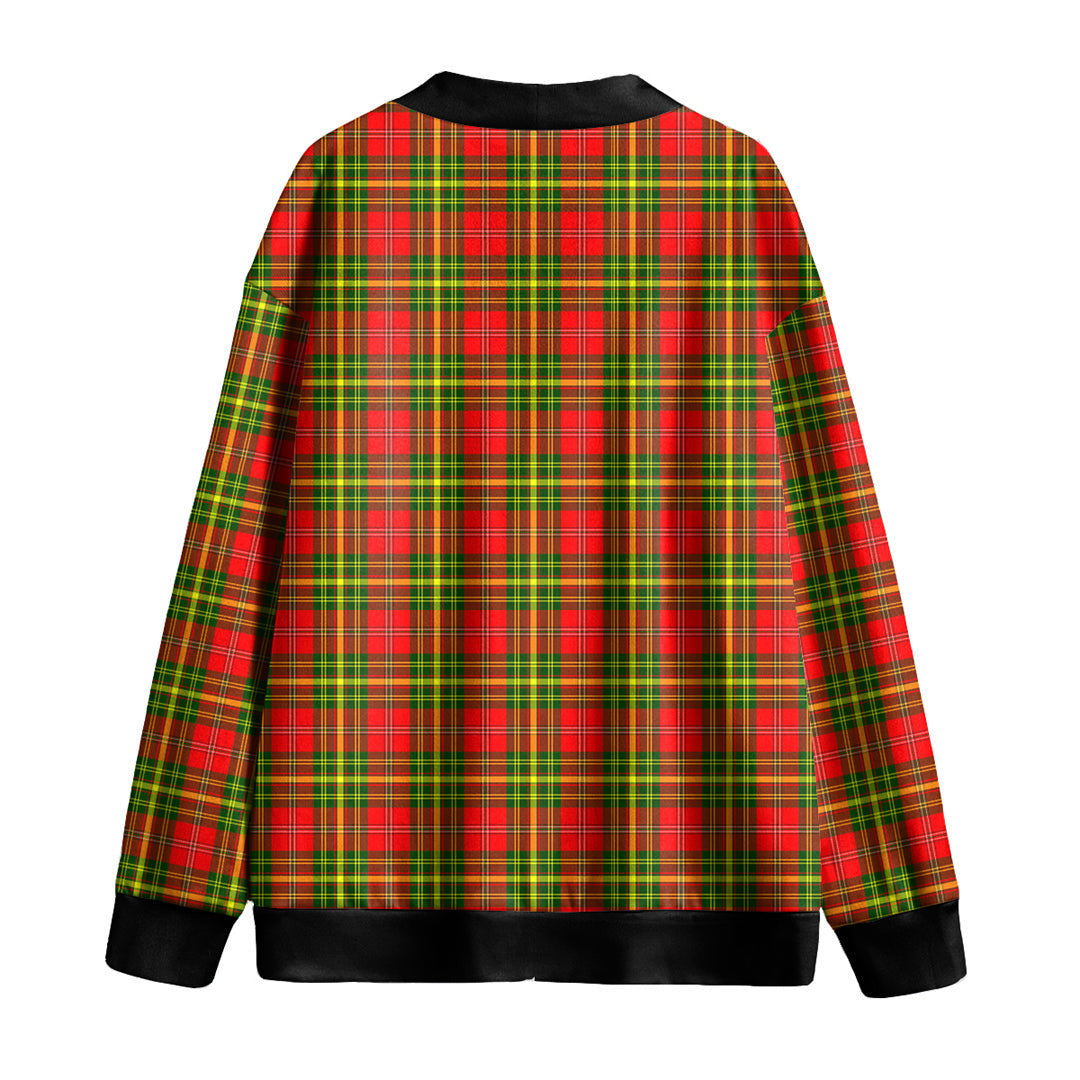 Leask Tartan Plaid Knitted Fleece Cardigan