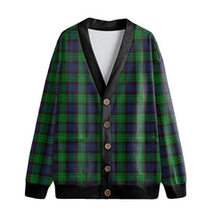 Stewart Old Modern Tartan Plaid Knitted Fleece Cardigan