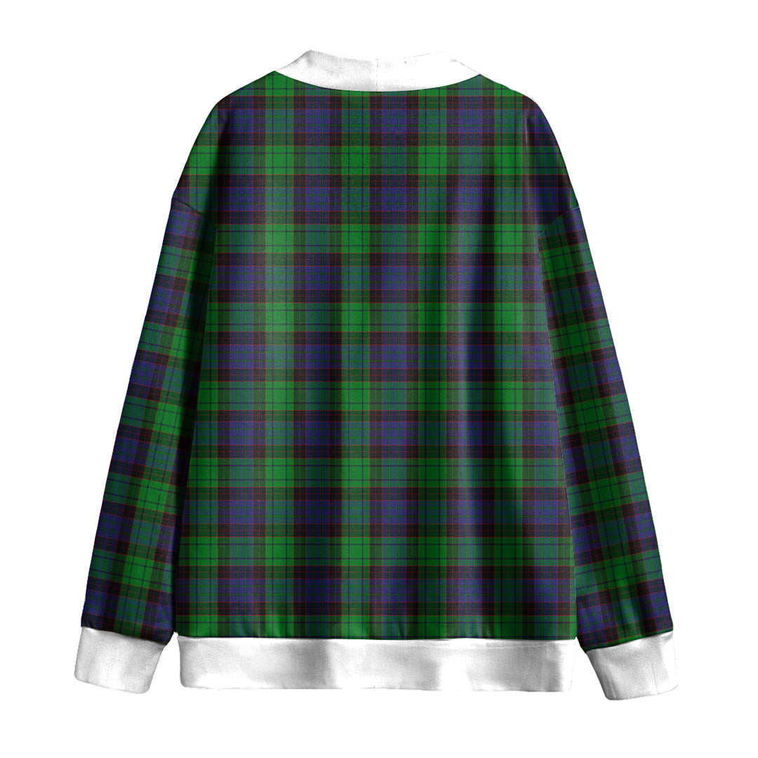 Stewart Old Modern Tartan Plaid Knitted Fleece Cardigan