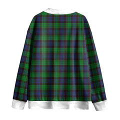 Stewart Old Modern Tartan Plaid Knitted Fleece Cardigan