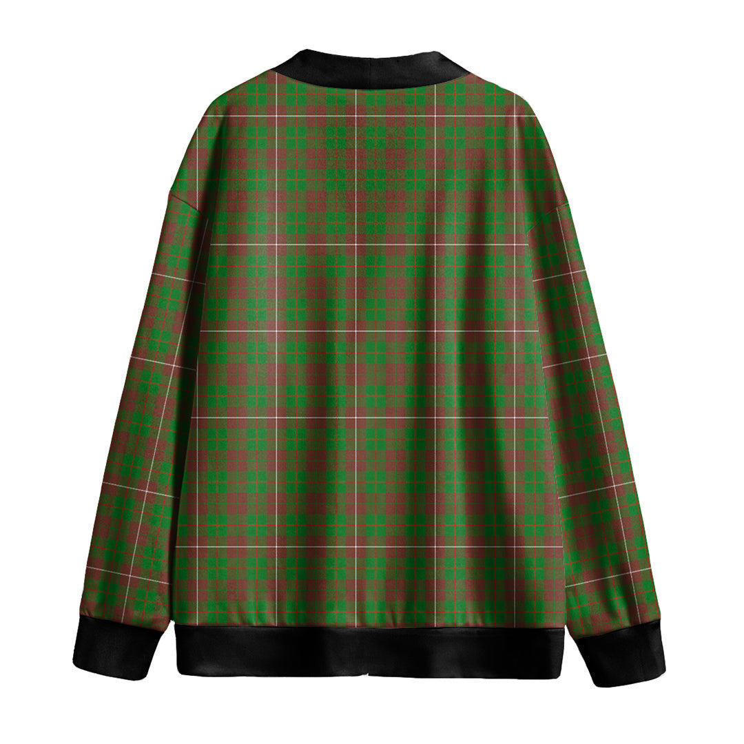 MacKinnon Hunting Modern Tartan Plaid Knitted Fleece Cardigan