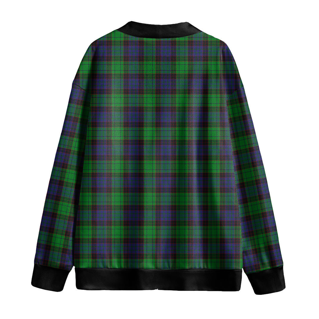 Stewart Old Modern Tartan Plaid Knitted Fleece Cardigan