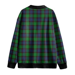 Stewart Old Modern Tartan Plaid Knitted Fleece Cardigan