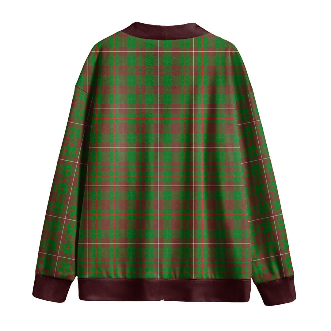 MacKinnon Hunting Modern Tartan Plaid Knitted Fleece Cardigan