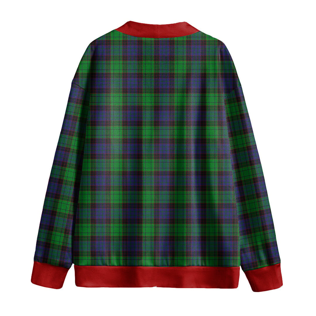 Stewart Old Modern Tartan Plaid Knitted Fleece Cardigan