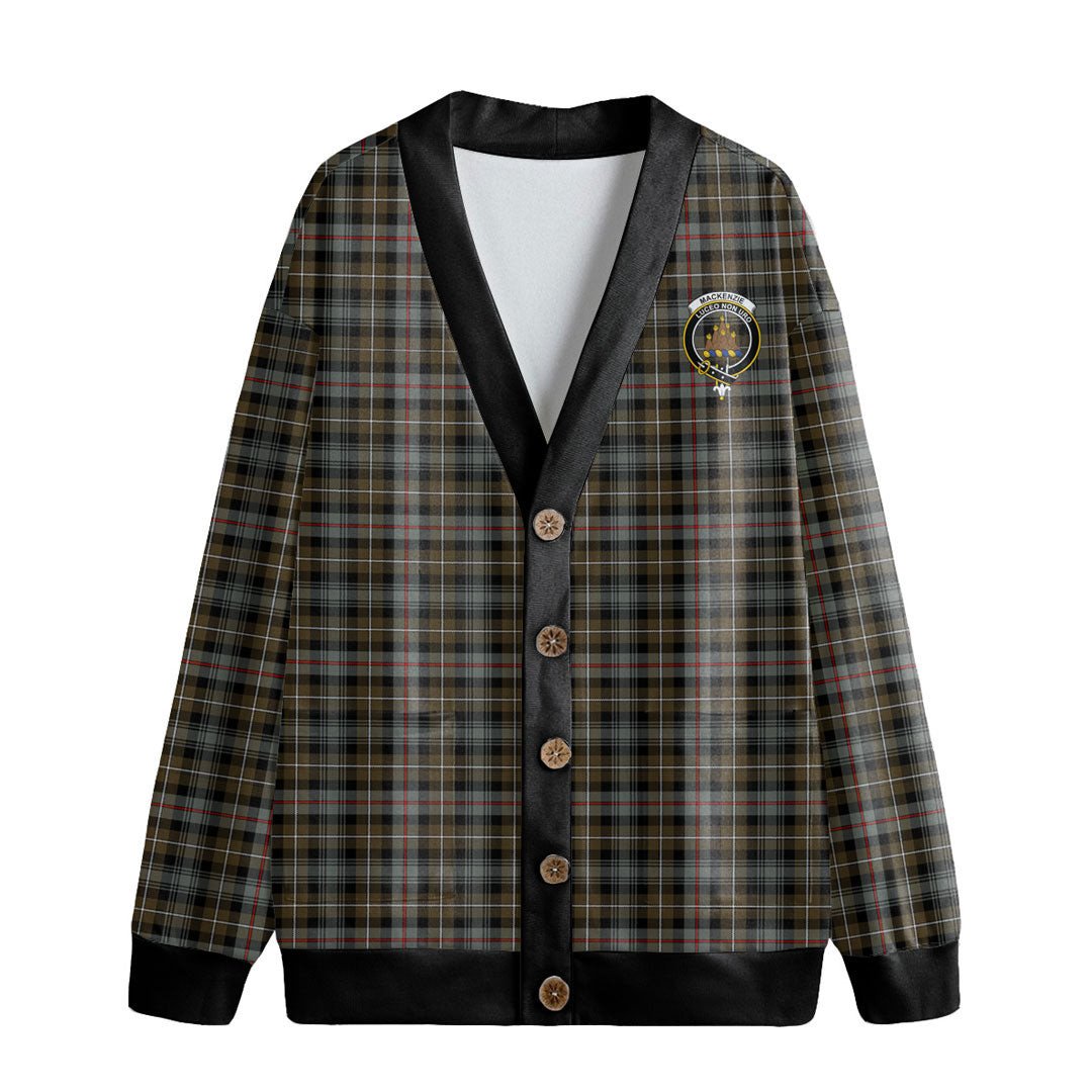 MacKenzie Weathered Tartan Crest Knitted Fleece Cardigan