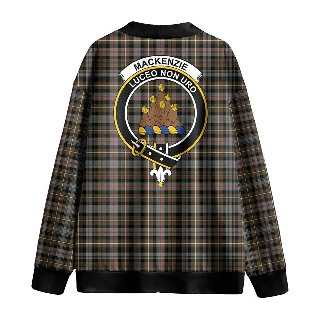 MacKenzie Weathered Tartan Crest Knitted Fleece Cardigan