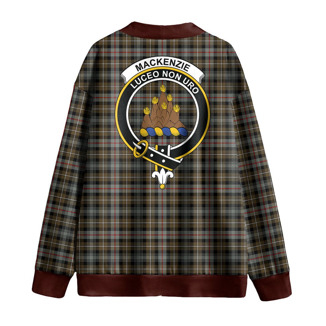 MacKenzie Weathered Tartan Crest Knitted Fleece Cardigan