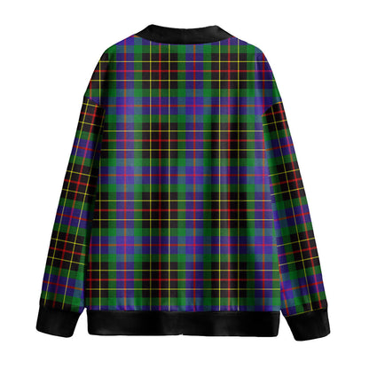 Brodie Hunting Modern Tartan Plaid Knitted Fleece Cardigan