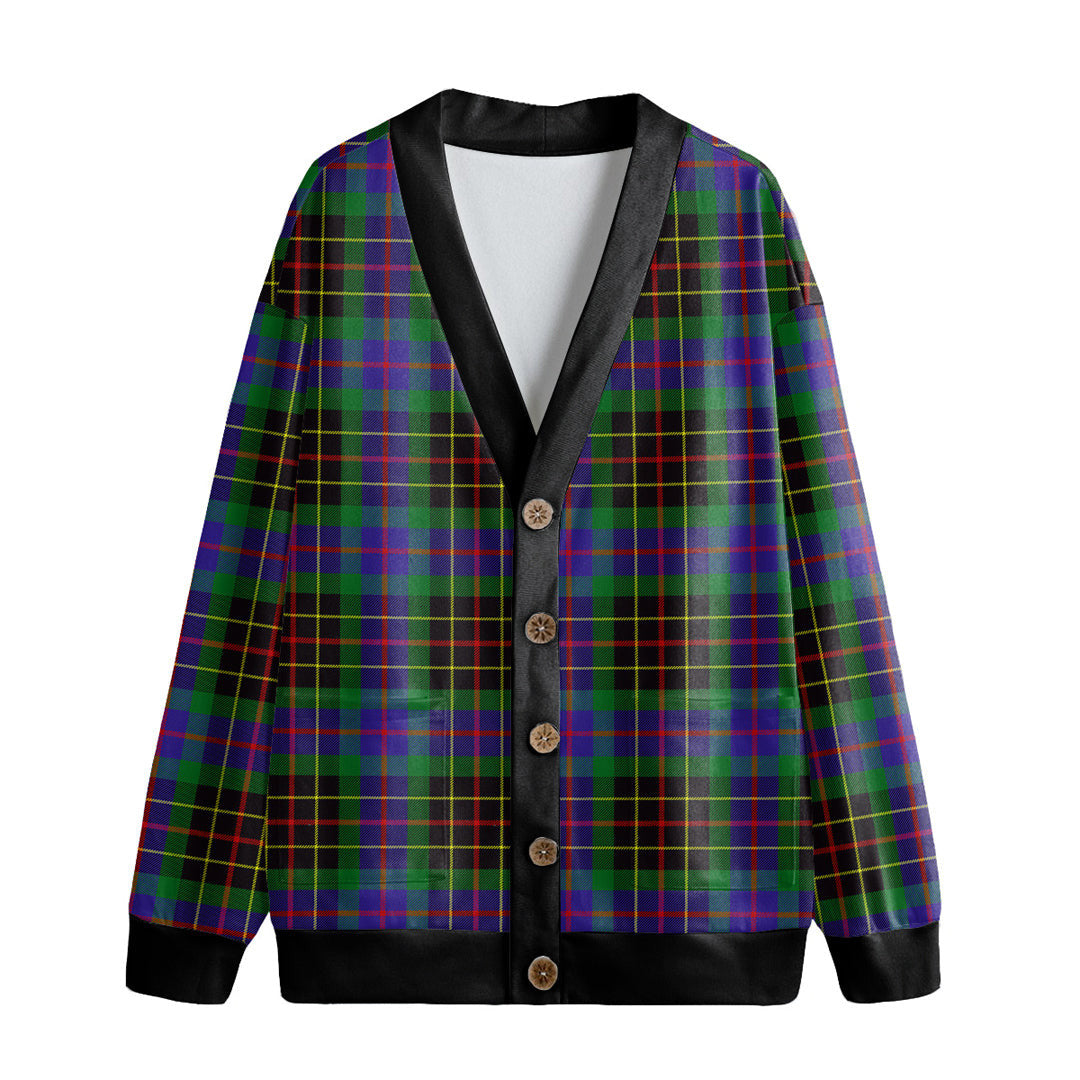 Brodie Hunting Modern Tartan Plaid Knitted Fleece Cardigan