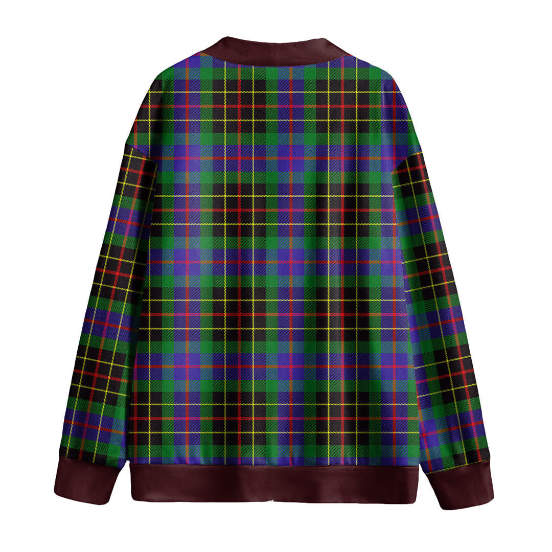 Brodie Hunting Modern Tartan Plaid Knitted Fleece Cardigan