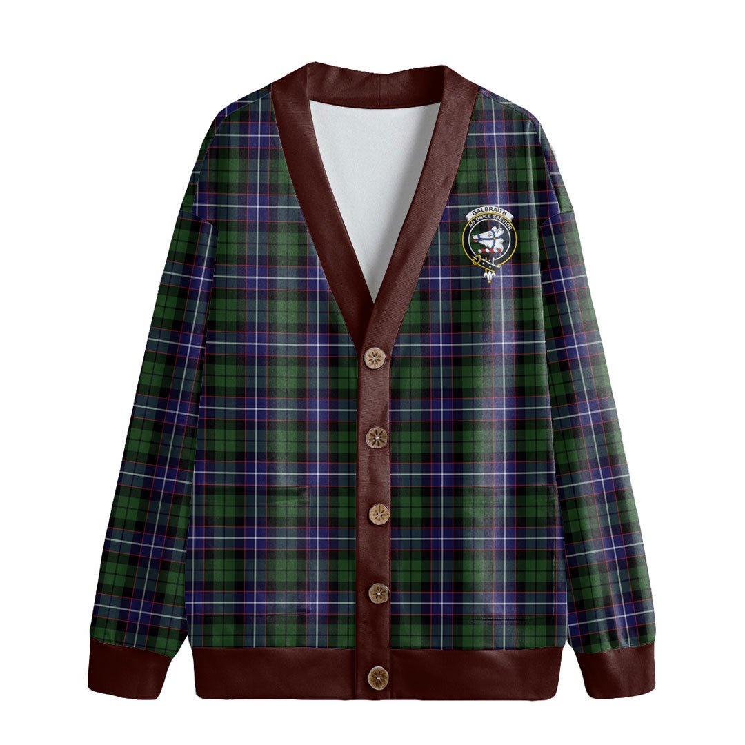 Galbraith Modern Tartan Crest Knitted Fleece Cardigan