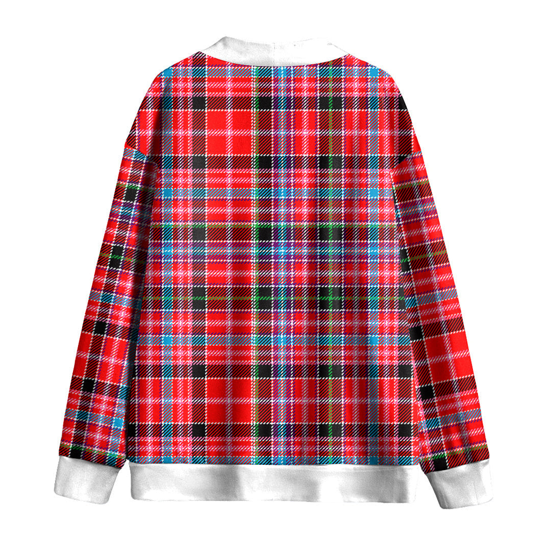 Aberdeen District Tartan Plaid Knitted Fleece Cardigan