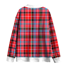 Aberdeen District Tartan Plaid Knitted Fleece Cardigan