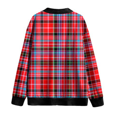 Aberdeen District Tartan Plaid Knitted Fleece Cardigan