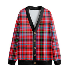 Aberdeen District Tartan Plaid Knitted Fleece Cardigan