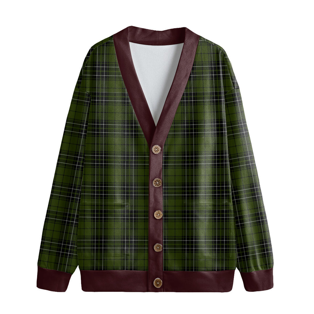 MacLean Hunting Tartan Plaid Knitted Fleece Cardigan