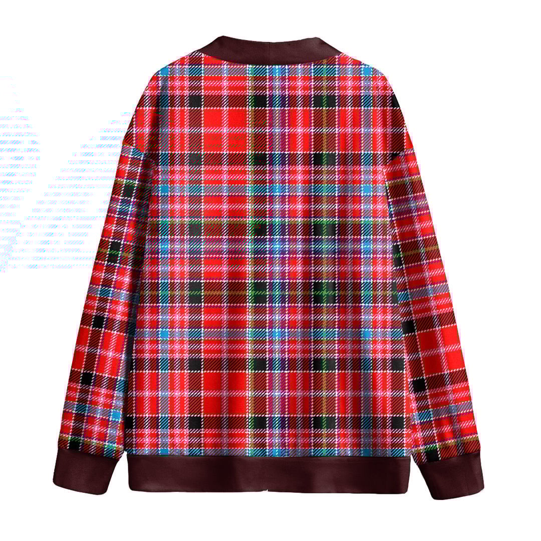 Aberdeen District Tartan Plaid Knitted Fleece Cardigan
