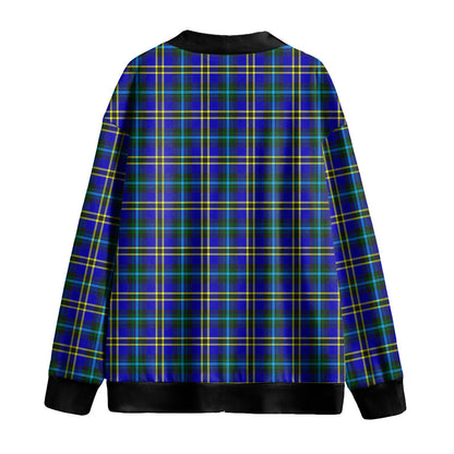 Weir Modern Tartan Plaid Knitted Fleece Cardigan