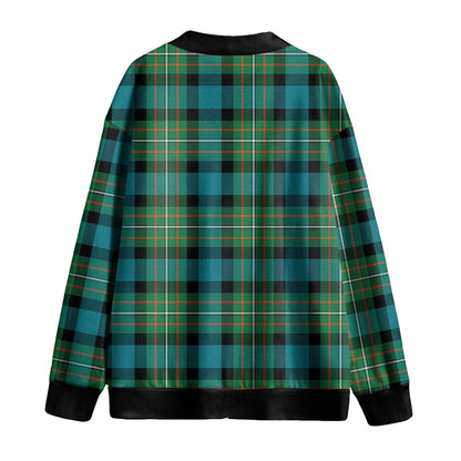 FERGUSON ANCIENT Tartan Plaid Knitted Fleece Cardigan