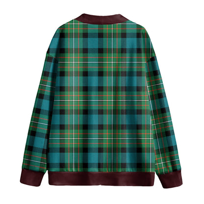 FERGUSON ANCIENT Tartan Plaid Knitted Fleece Cardigan