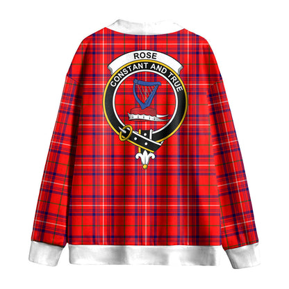 Rose Modern Tartan Crest Knitted Fleece Cardigan