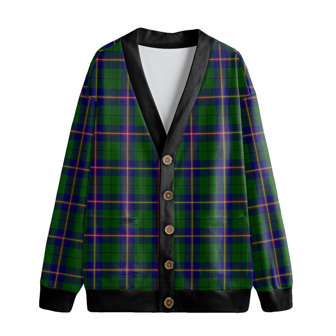 Carmichael Modern Tartan Plaid Knitted Fleece Cardigan