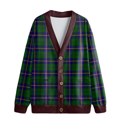 Carmichael Modern Tartan Plaid Knitted Fleece Cardigan