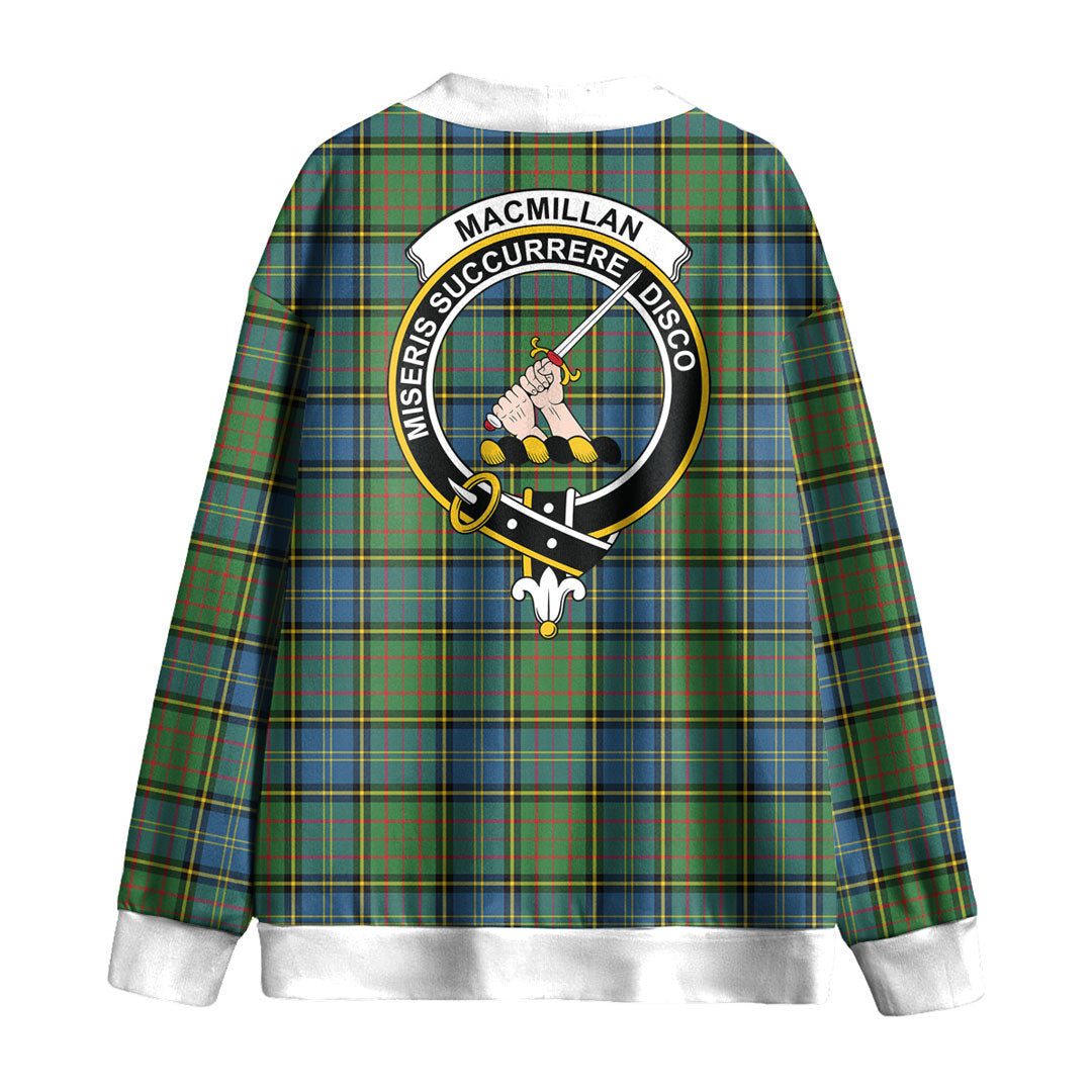 MacMillan Hunting Ancient Tartan Crest Knitted Fleece Cardigan