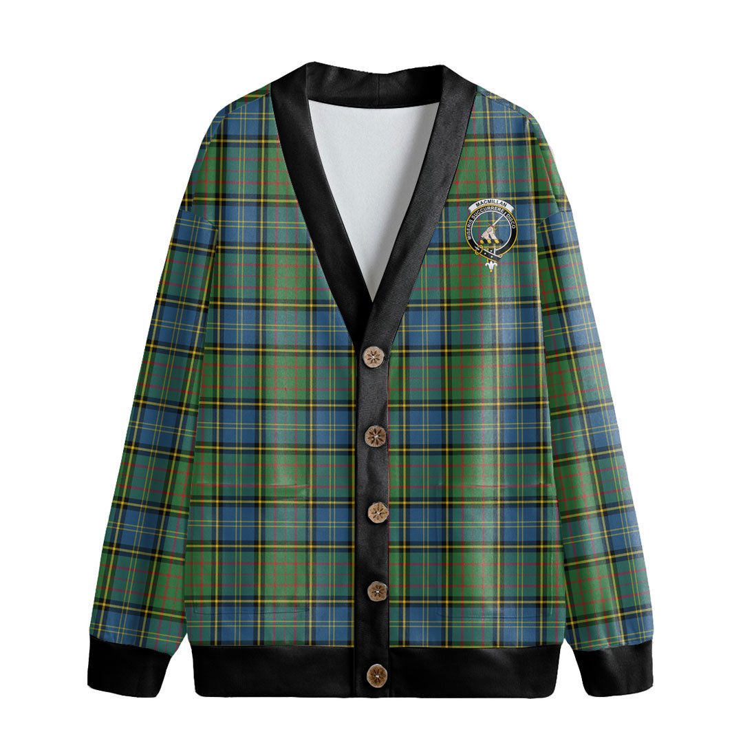 MacMillan Hunting Ancient Tartan Crest Knitted Fleece Cardigan