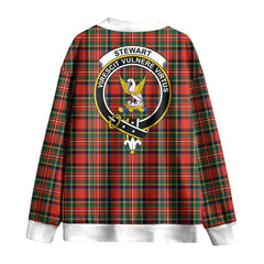 Stewart Royal Modern Tartan Crest Knitted Fleece Cardigan