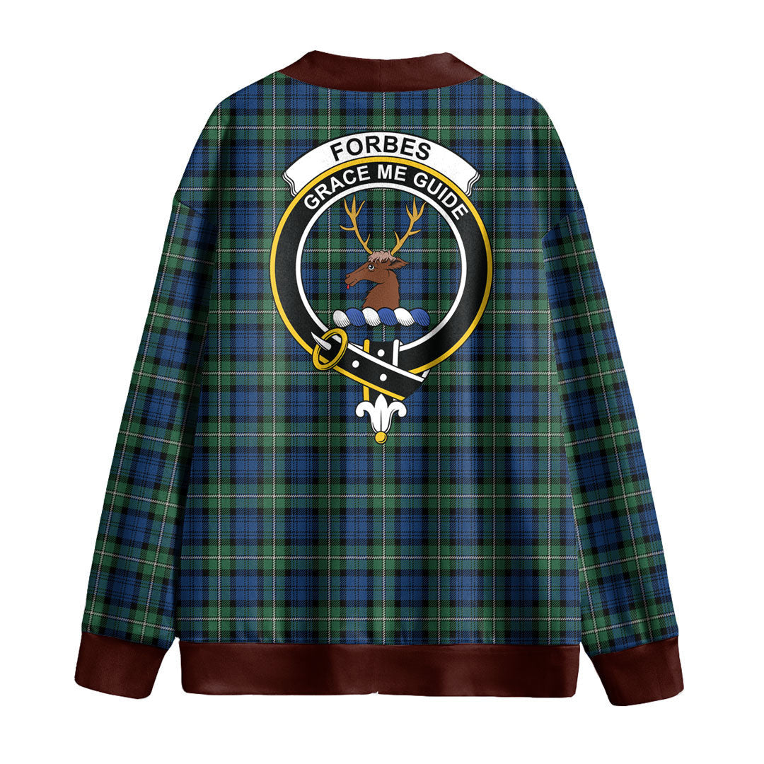 Forbes Ancient Tartan Crest Knitted Fleece Cardigan