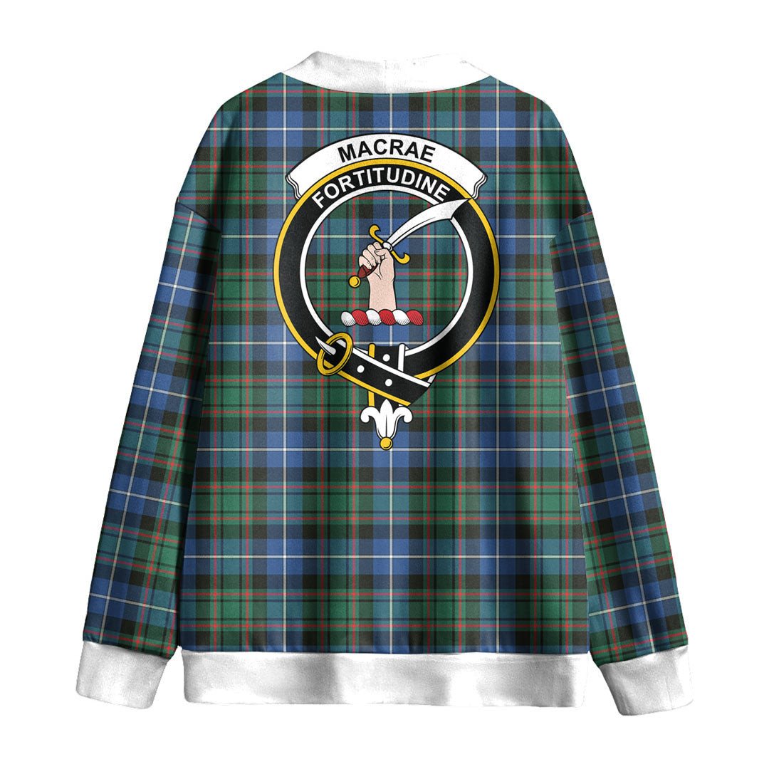 MacRae Hunting Ancient Tartan Crest Knitted Fleece Cardigan