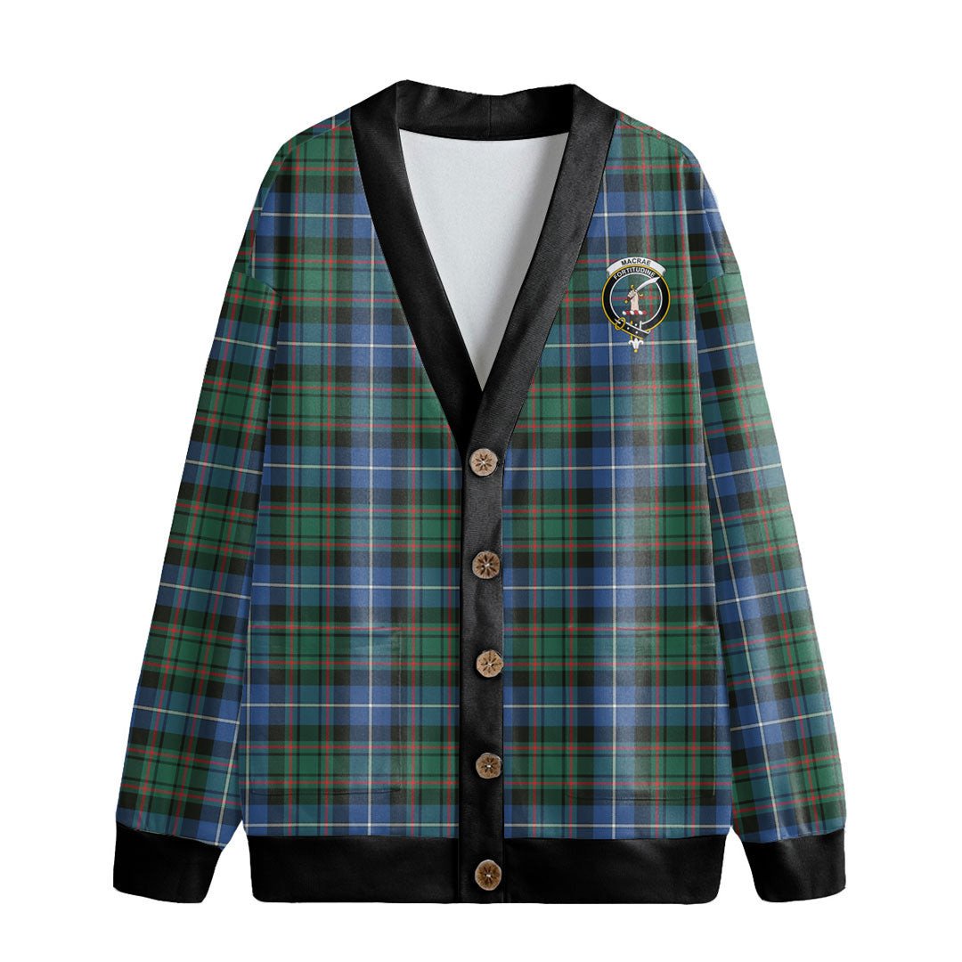 MacRae Hunting Ancient Tartan Crest Knitted Fleece Cardigan