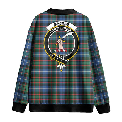 MacRae Hunting Ancient Tartan Crest Knitted Fleece Cardigan